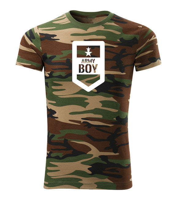 DRAGOWA Kurz-T-shirt army boy, woodland 160g/m2