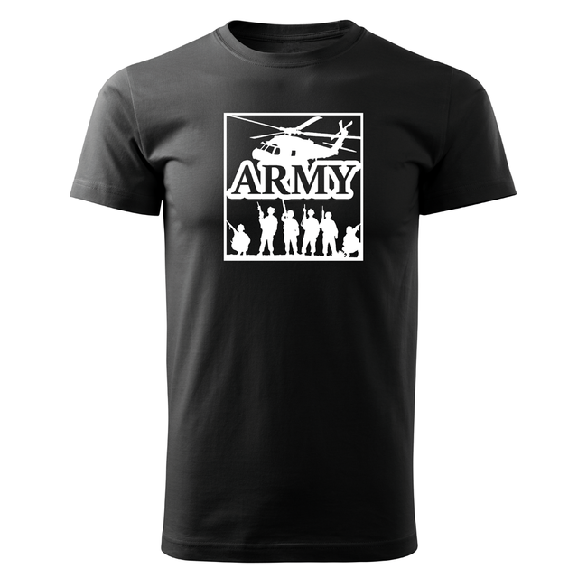 DRAGOWA Kurzarmshirt Army-Hubschrauber, schwarz 160 g/m2