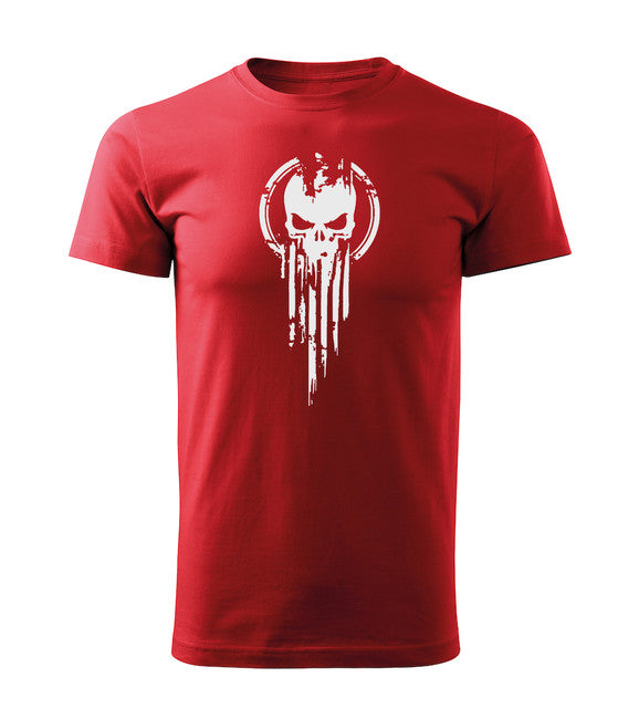 DRAGOWA Kurz-T-shirt Skull, rot 160g/m2