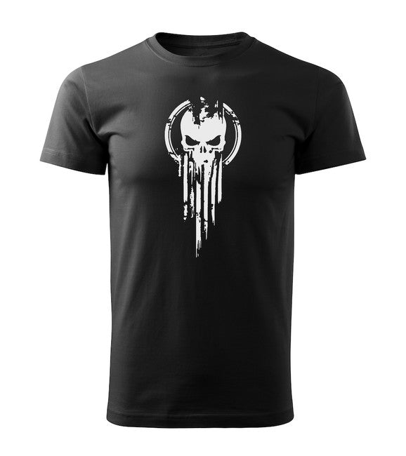 DRAGOWA Kurz-T-shirt Skull, schwarz 160g/m2