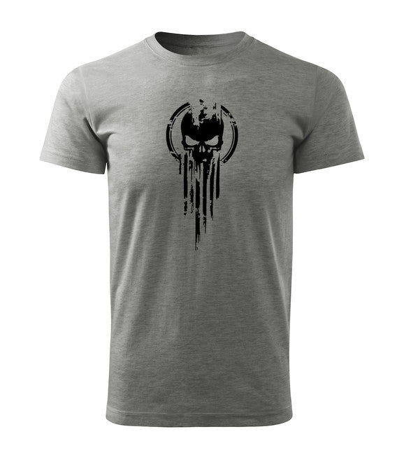 DRAGOWA Kurz-T-shirt Skull, grau 160g/m2