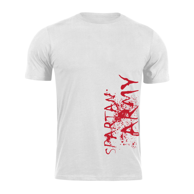 DRAGOWA Kurz-T-shirt spartan army WAR, weiss 160g/m2