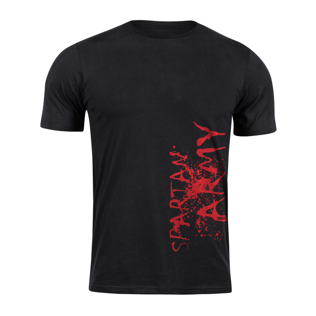 DRAGOWA Kurz-T-shirt spartan army RedWAR, schwarz 160g/m2