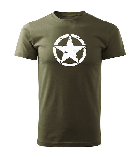 DRAGOWA Kurz-T-shirt star, olivgrün 160g/m2