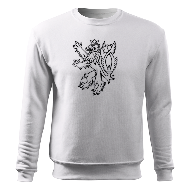 DRAGOWA herren-Sweatshirt Tschechischer Löwe, weiß 300 g/m2