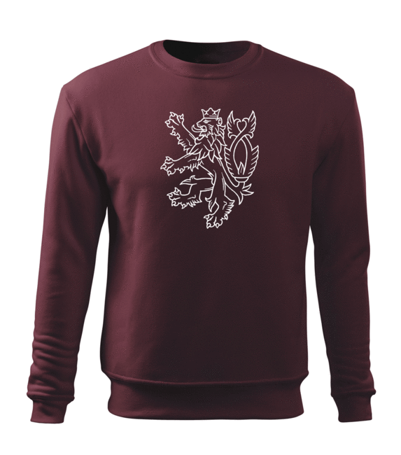 DRAGOWA herren-Sweatshirt Tschechischer Löwe, bordeaux 300 g/m2