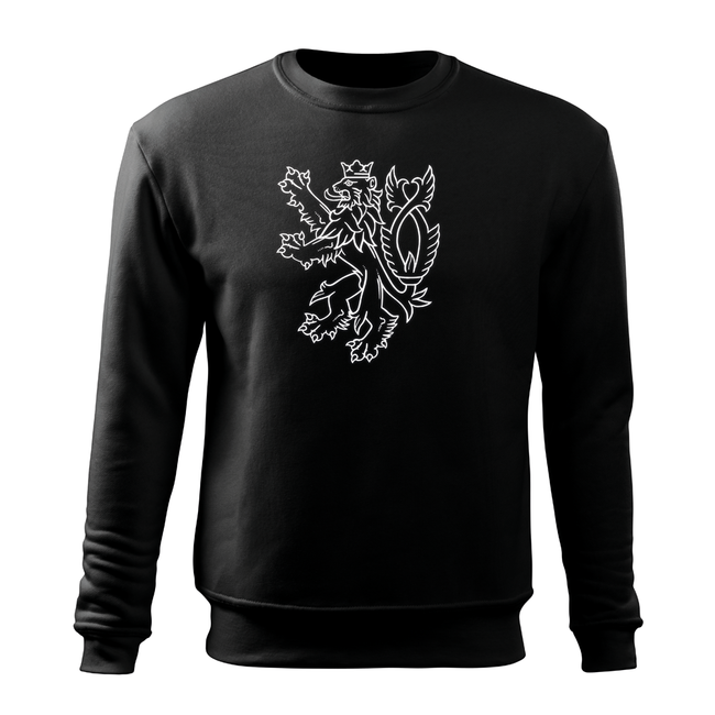 DRAGOWA herren-Sweatshirt Tschechischer Löwe, schwarz 300 g/m2