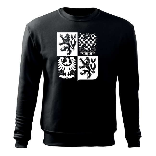 DRAGOWA herren-Sweatshirt Tschechisches großes Wappen, schwarz 300 g/m2