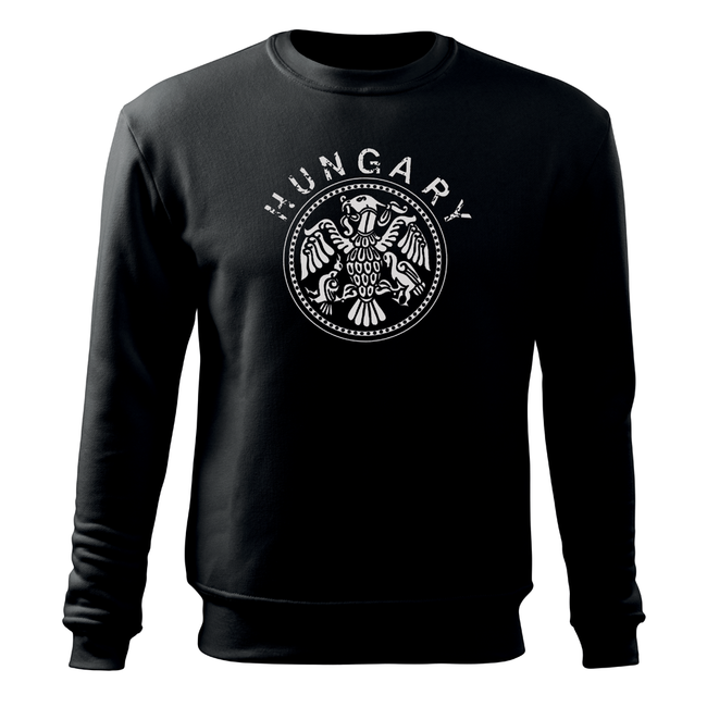 DRAGOWA herren-Sweatshirt Ungarn, schwarz 300 g/m2