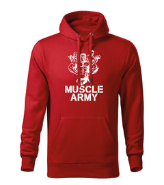 DRAGOWA Herren-Kapuzenpullover muscle army team 320 g/m², rot