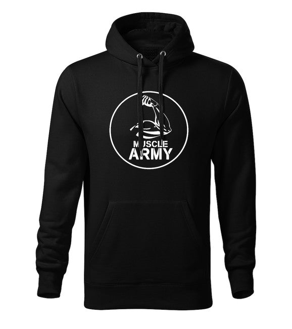 DRAGOWA pánska mikina s kapucňou muscle army biceps