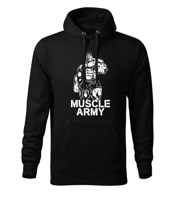 DRAGOWA pánska mikina s kapucňou muscle army man