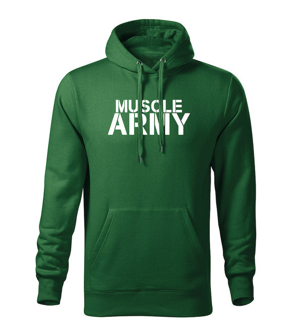 DRAGOWA pánska mikina s kapucňou muscle army