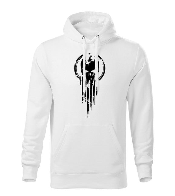 DRAGOWA herren-hoodie skull, weiß 320g/m2