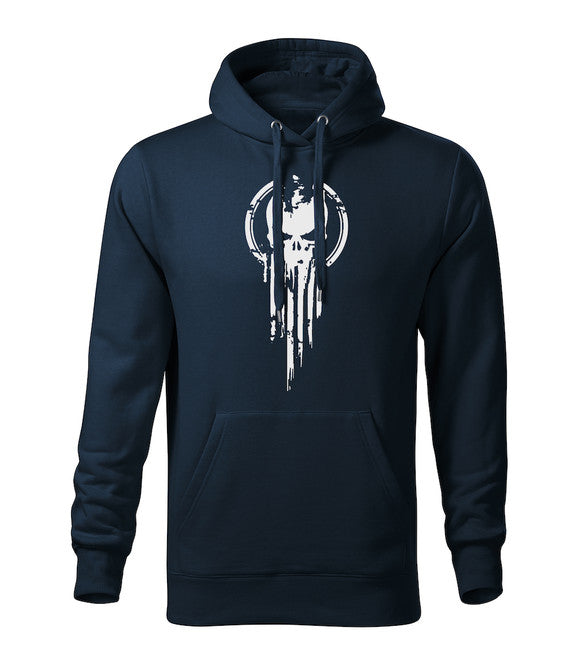 DRAGOWA herren-hoodie skull, dunkelblau 320g/m2