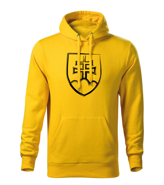 DRAGOWA herren-Kapuzenpullover Slowakisches Wappen, gelb 320 g/m2