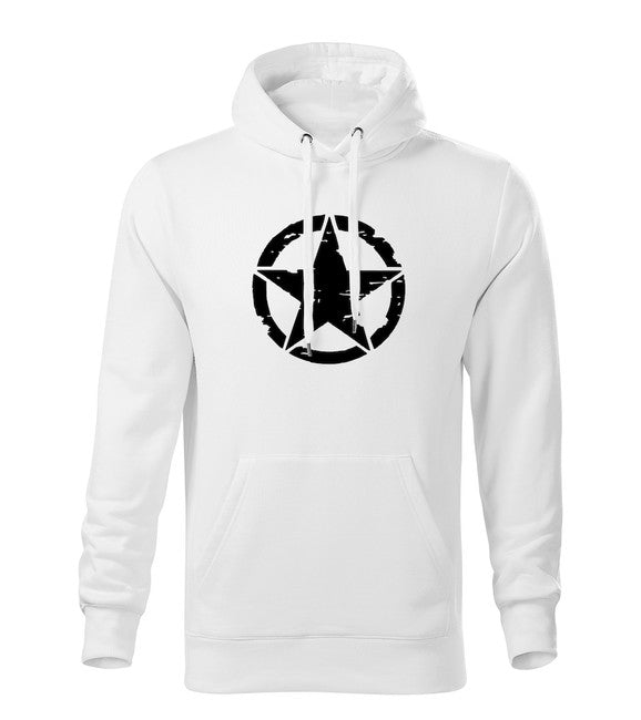 DRAGOWA herren-hoodie star, weiß 320g/m2