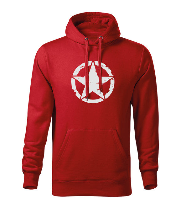 DRAGOWA herren-hoodie star, rot 320g/m2