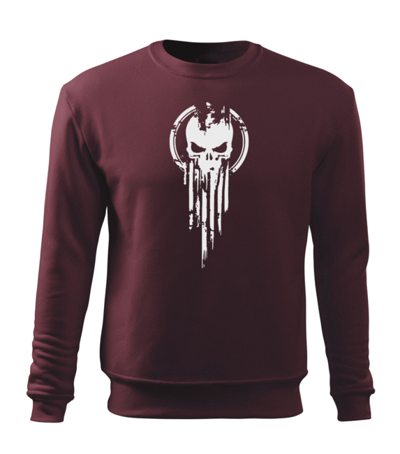 DRAGOWA herren-Sweatshirt skull, bordeaux 300g/m2