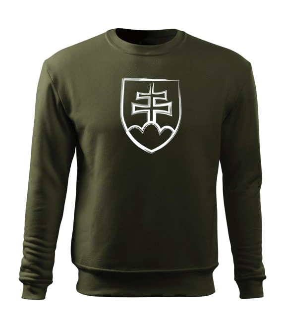 DRAGOWA herren-Sweatshirt Slowakisches Wappen, oliv 300 g/m2