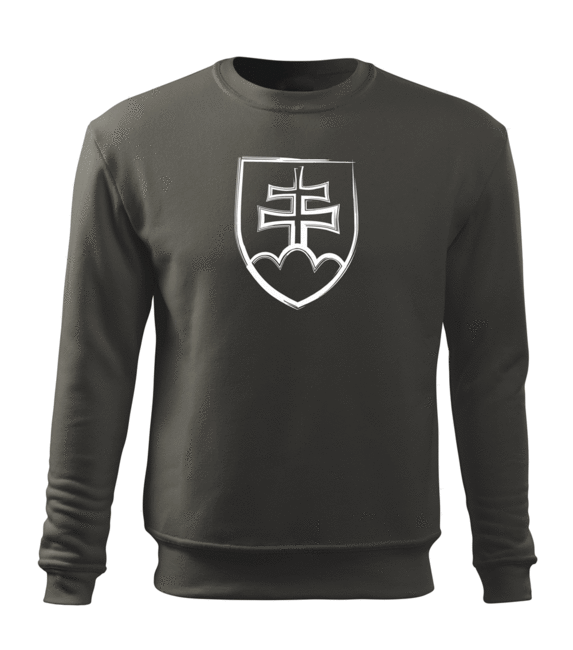 DRAGOWA herren-Sweatshirt Slowakisches Wappen, grau 300 g/m2