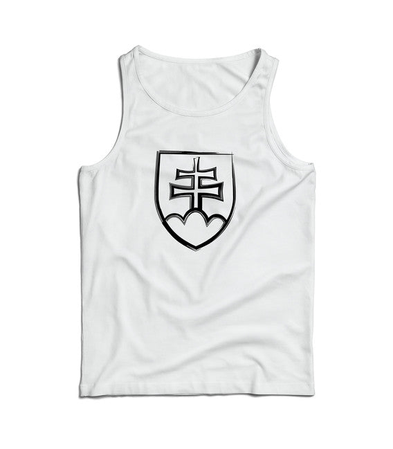 DRAGOWA herren-Tanktop Slowakisches Wappen, weiß 160 g/m2