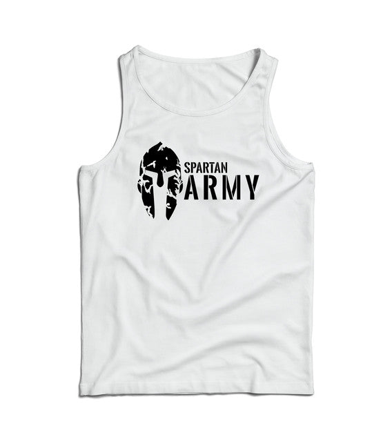 DRAGOWA herren-Tanktop spartan army, weiß 160g/m2