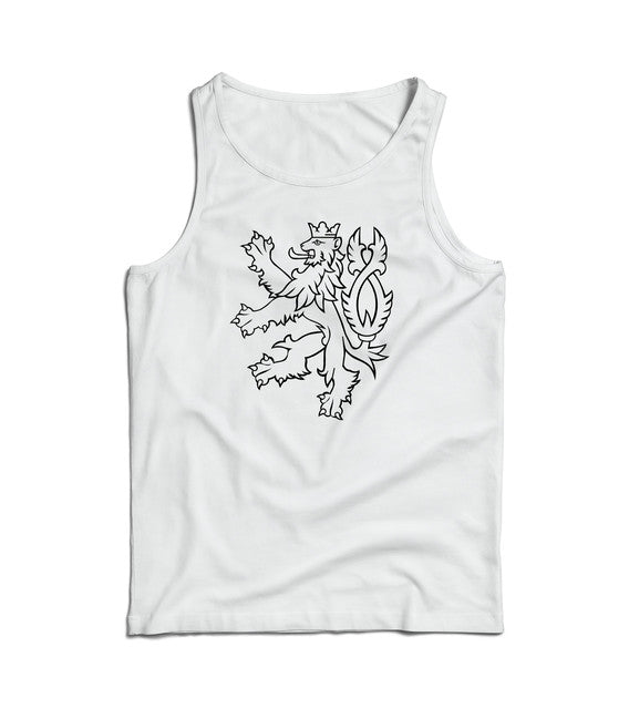 DRAGOWA herren-Tanktop Tschechischer Löwe, weiß 160 g/m2
