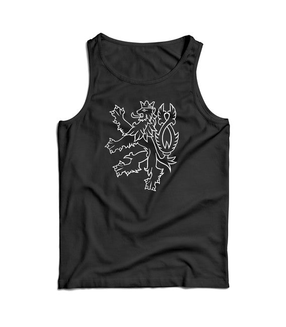 DRAGOWA herren-Tanktop Tschechischer Löwe, schwarz 160 g/m2