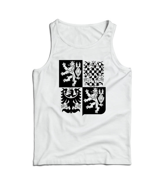 DRAGOWA herren-Tanktop Tschechisches großes Wappen, weiß 160 g/m2