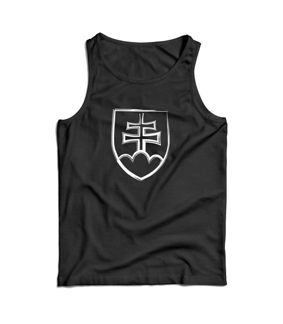 DRAGOWA herren-Tanktop Slowakisches Wappen, schwarz 160 g/m2