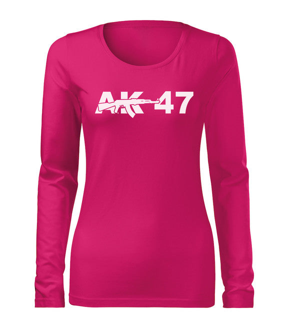 DRAGOWA Slim damen-Langarmshirt ak47, rosa 160g/m2