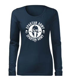 DRAGOWA Archelaos Damen-Langarm-T-Shirt Slim 160 g/m², dunkelblau