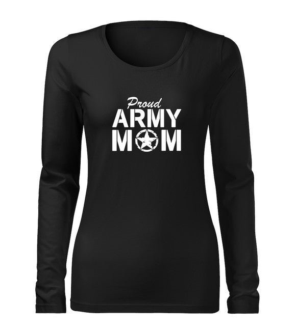 DRAGOWA Slim dámske tričko s dlhým rukávom army mom