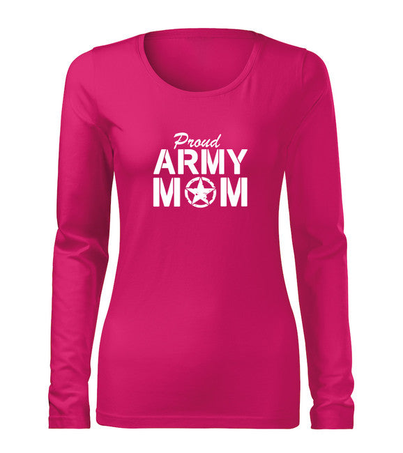 DRAGOWA Slim dámske tričko s dlhým rukávom army mom