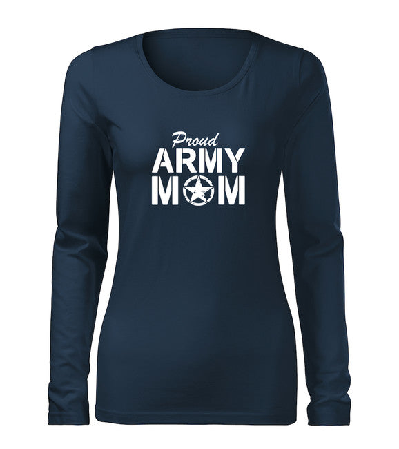 DRAGOWA Slim dámske tričko s dlhým rukávom army mom