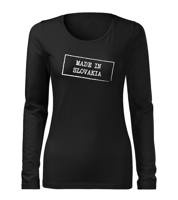 DRAGOWA Slim damen-Langarmshirt Hergestellt in der Slowakei, schwarz 160 g/m2