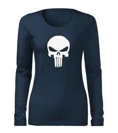 DRAGOWA Slim Damen-Langarmshirt Punisher 160 g/m², dunkelblau