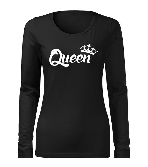 DRAGOWA Slim damen-Langarmshirt queen, schwarz 160g/m2