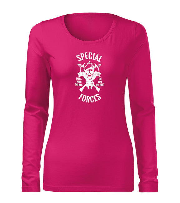 DRAGOWA Slim damen-Langarmshirt special forces, rosa 160g/m2