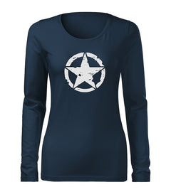 DRAGOWA Slim Damen-Langarmshirt star 160 g/m², dunkelblau