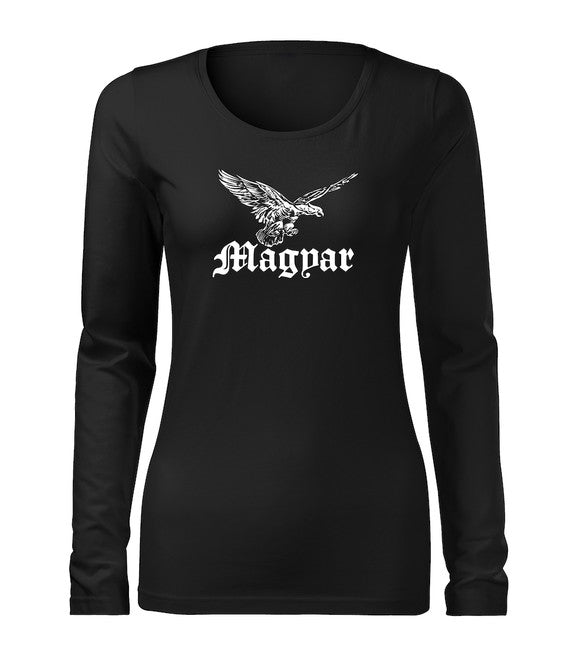 DRAGOWA Slim damen-Langarmshirt Turul, schwarz 160 g/m2
