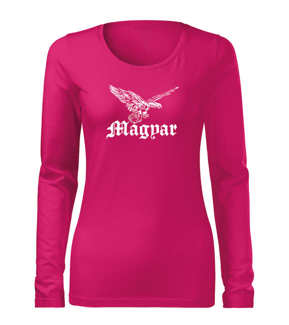 DRAGOWA Slim damen-Langarmshirt Turul, rosa 160 g/m2