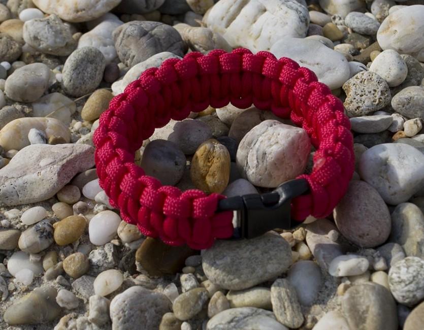 O&T Armband paracord Kunststoff- pracka, rot