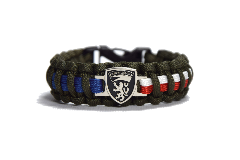 Cordell paracord Armband Aktivna zaloha CR zapinanie na klip sirka 2,4cm, oliv
