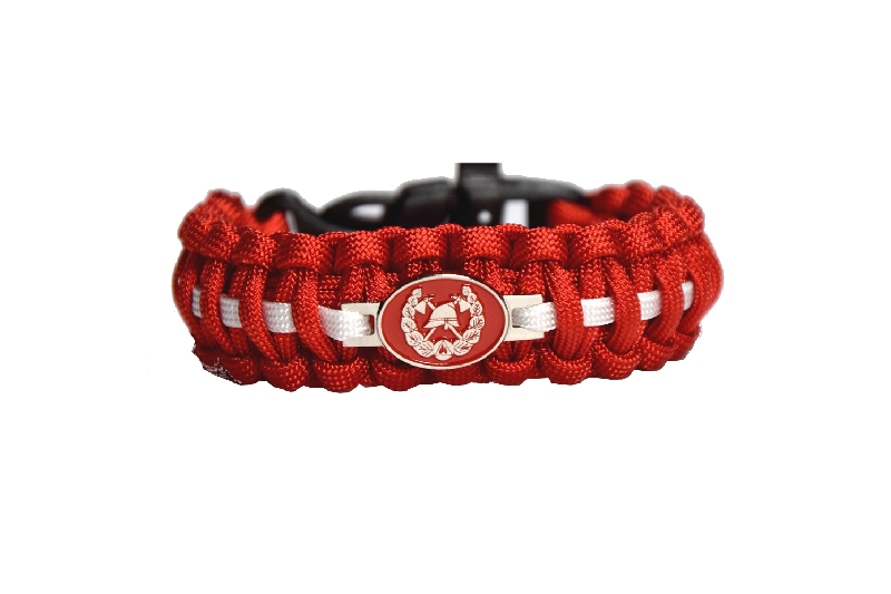 Cordell paracord Armband Hrdy hasic sirka 2,4cm, rot, zapinanie na klip s pistalkou