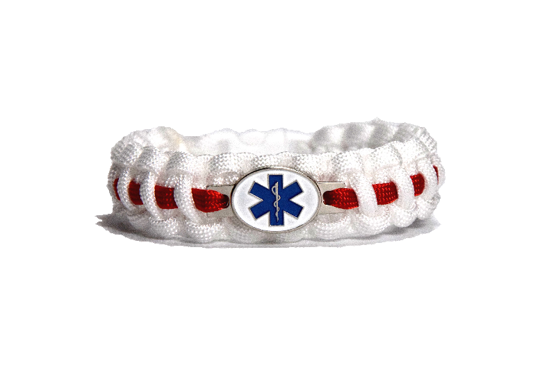Cordell paracord Armband Hrdy zachranar sirka 1,9cm, bielo-rot