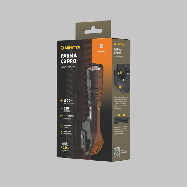 Armytek Parma C2 Pro 1500lm Compact Rechargeable Weapon Light