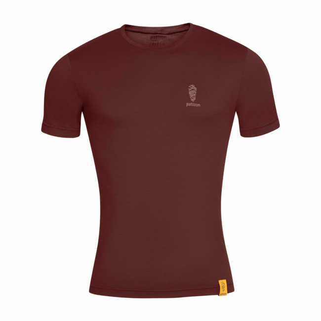 Patizon Panske merino T-Shirt Kurzarm, Chestnut
