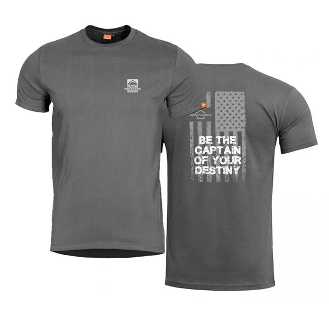 Pentagon T-Shirt American Flag, grau